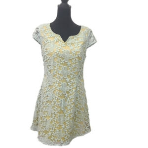 NICK and Me Dress lace cottagecore size small mint green midi.